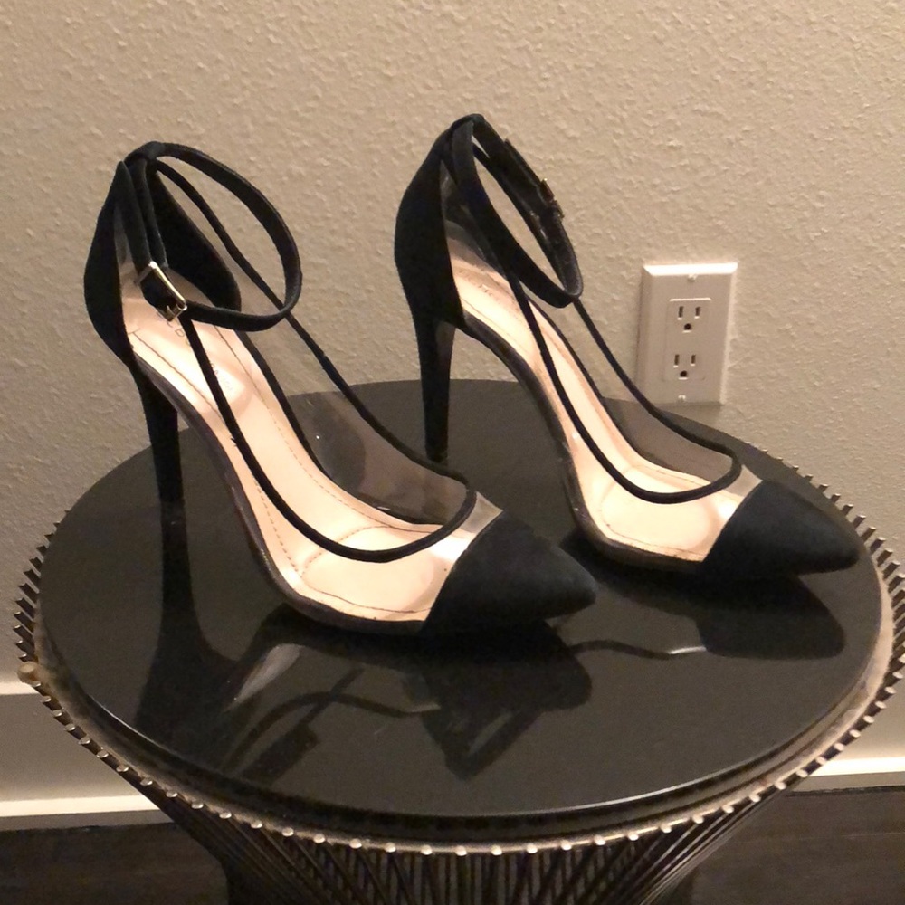 Lucite and Black Heels with strap